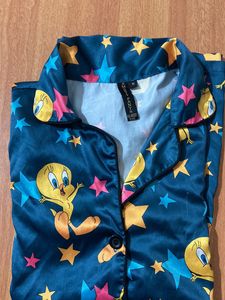 Printed Satin Night Wear
