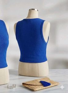 ZARA blue crop top