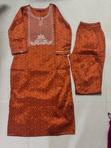 Varanga Stylish Orange Kurta Set