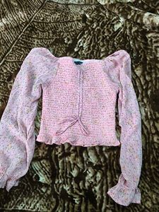 Charming Floral Smocked Crop Top