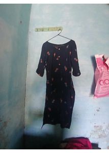 Cute Pineapple Print Dark Kurti