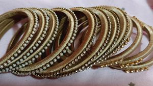 Gold & Pearl Bangles - Set of 10