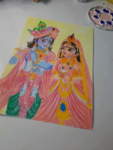Radha Krishna Hand-Painted Artwork