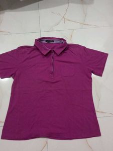 Women's Purple Short Sleeve Polo Shirt