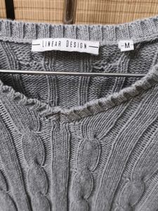 Grey Cable Knitted Top