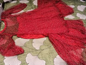 Red sharara set
