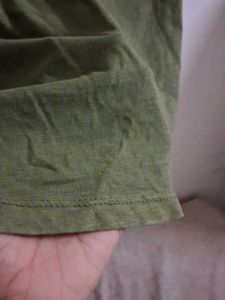 Olive Green Lace-Up Sleeve Top