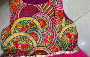 Magenta Embroided Frock
