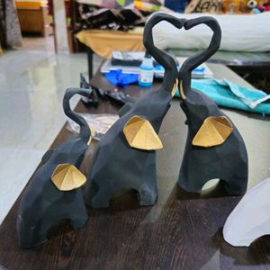 Elephant Charm Statues in Varying Sizes