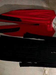 black and red anarkali suit