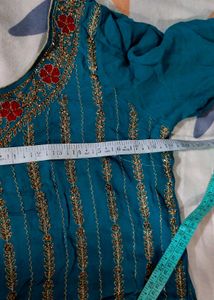 Elegant Teal Kurta with Embellishments