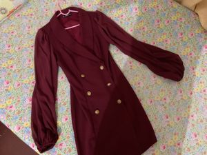 Shein Maroon Blazer Dress
