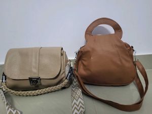 Stylish Set of Two Leather Handbags