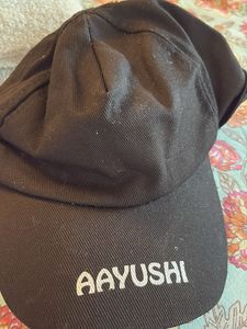 Custom 'AAYUSHI' Black Cap