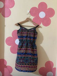 Boho Print Spaghetti Strap Dress
