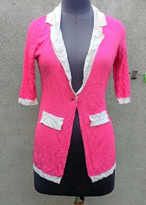 Pink Collared Cardigan