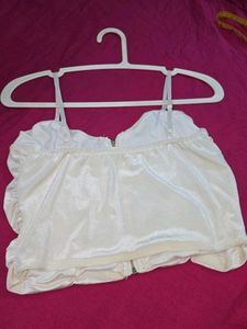 Ruched Zip Front Crop Top