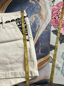 Embroidered White Shorts
