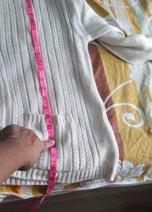 Cream Knit Cardigan with Buttons