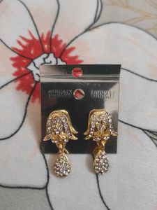 Exquisite Gold Plated Rhinestone Earrings
