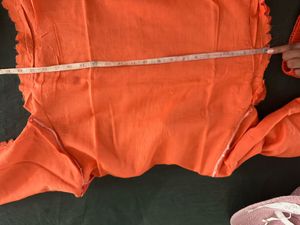 Vibrant Orange Kurta Set with Dupatta