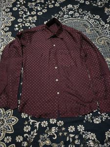 Maroon Polka Dot Shirt