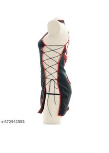 Exotic Black &amp; Red Lace-Up Gown