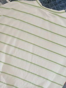 Striped White &amp; Green Top