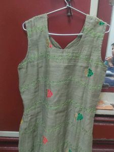 Embroidered Grey Ethnic kurta