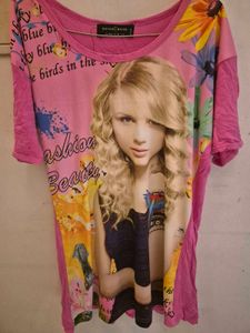 Pink Graphic Print Tee
