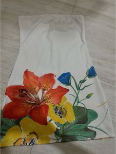 Strapless Floral Print Dress