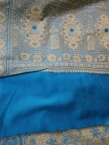 Elegant Teal Resham work Saree from Khadi