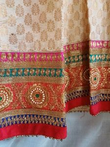 Elegant Cream Brocade Skirt