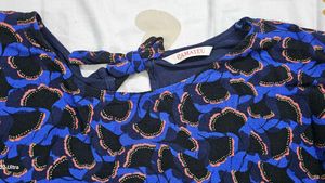Cap-Sleeve Blouse in Royal Blue
