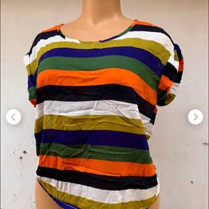 Colorful Striped Tunic Top