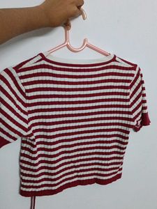 Striped Ribbed Crop Top