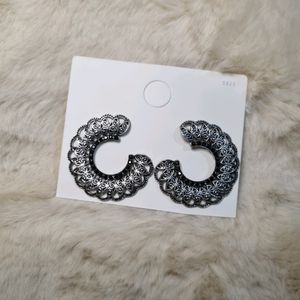 C Shaped Stud Earrings