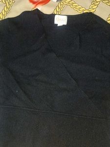 Elegant Black Wrap Sweater