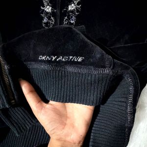 vintage DKNY velour zip up Jacket