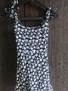 Cute Floral Mini Dress with Tie Straps