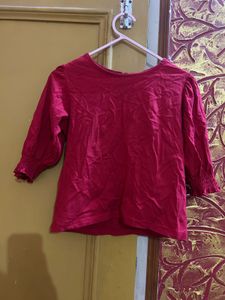 Vibrant Pink 3/4 Sleeve Top