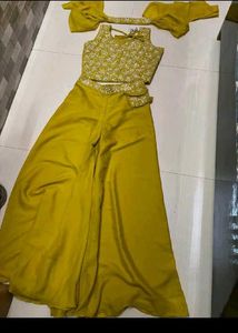 Stunning Yellow Embroidered Lehenga Choli Set