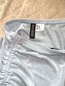 Light Blue One-Shoulder Ruched Top