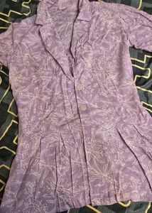 Lavender Print Blazer &amp; Pants Set