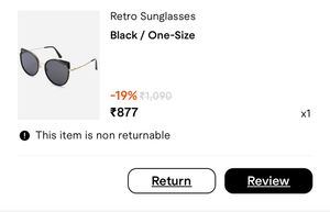URBANIC Black Aviator Sunglasses with Case