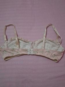 Floral Print Bra with Ruffle Trim