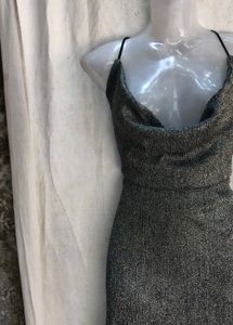 Sparkly Cowl Neck Maxi Dress