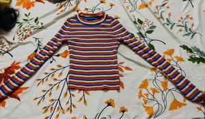 Colorful Striped Long Sleeve Top