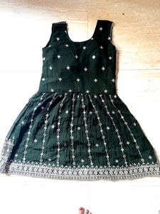 Stunning Emerald Green Embroidered Lehenga Choli