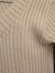 Cozy Cream Cable Knit V-Neck Sweater